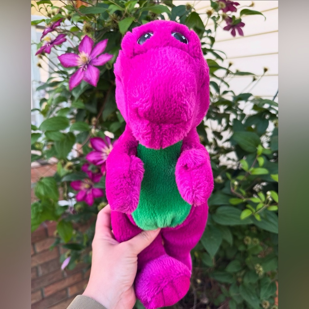 Purple and Green Barney Plush Toy